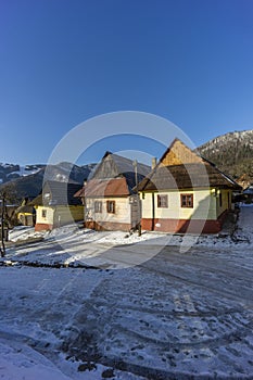 Vlkolinec village UNESCO site in Velka Fatra mountains, Slovakia