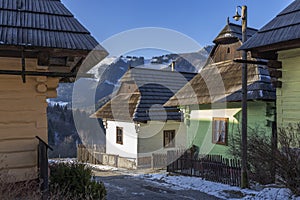 Vlkolinec village UNESCO site in Velka Fatra mountains, Slovakia