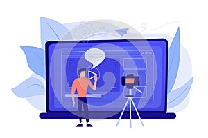 Vlog concept vector illustration.