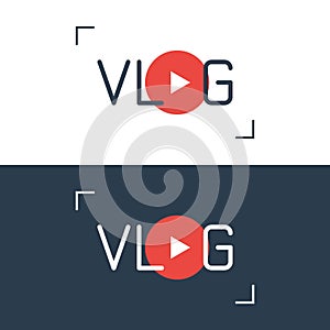 Vlog vector sign photo
