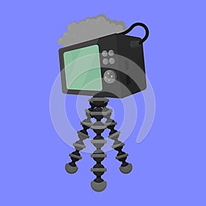 Vlogging Camera Icon Vector. Video Camera Illustration. Content Creator Video Camera vector photo