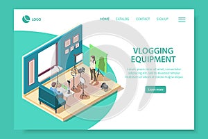 Vlogging Isometric Web Page photo