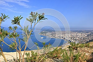 Vlora resort town, city embankment, beaches and the Adriatic Sea, Albania