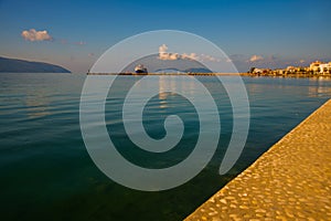 VLORA - VLORE, ALBANIA: Beautiful ship in the Albanian port of Vlora.