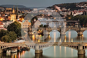 Vltava and bridges in Prague