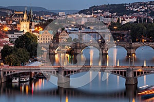 Vltava and bridges in Prague