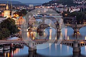 Vltava and bridges in Prague