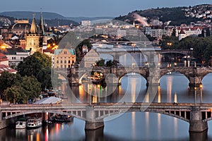 Vltava and bridges in Prague