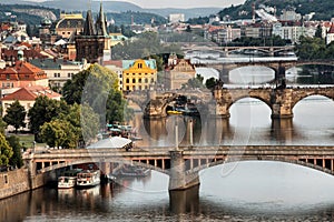 Vltava and bridges in Prague