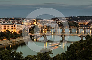 Vltava and bridges in Prague