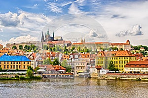 Vltava and Hradcany district in Prague, Czech Republic photo