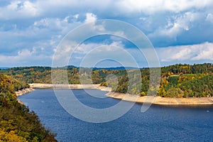 Vltava river. Autumn landscape. South Czechia