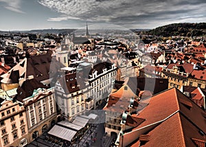 The Vltava River flows through Prague, the capital of the Czech Republic. The so-called `Hundred-Towered Prague` photo