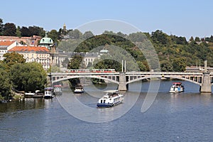 Vltava River in Prague city