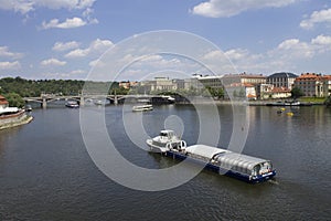Vltava river in Prague, Czech Republic, July 2017
