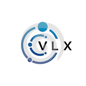 VLX letter technology logo design on white background. VLX creative initials letter IT logo concept. VLX letter design photo