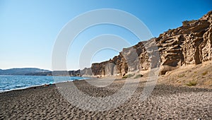 Vlychada beach on the southern tip of the island of Santorini, Greece