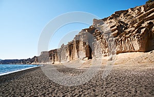 Vlychada beach on the southern tip of the island of Santorini, Greece