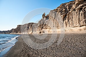 Vlychada beach on the southern tip of the island of Santorini, Greece