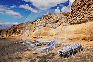 Vlychada beach at sunset, Santorini island