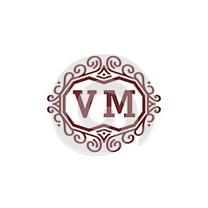 VM Letter logo elegant Swirl Initial design