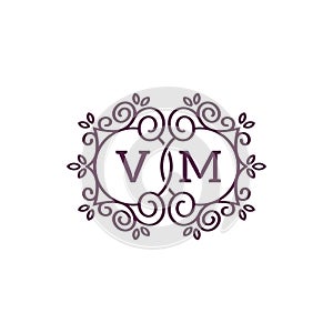 VM Letter logo elegant Swirl logos Symbol design