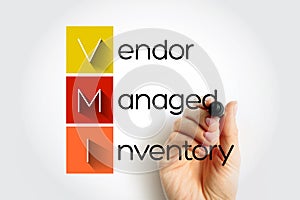 VMI Vendor Managed Inventory - supply chain agreement where the manufacturer takes control of the inventory management decisions