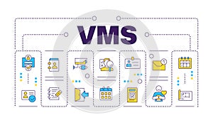VMS word concept isolated on white