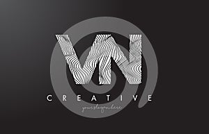 VN V N Letter Logo with Zebra Lines Texture Design Vector. photo