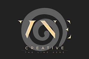 VNE abstract letter logo design