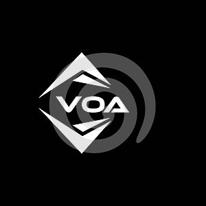 VOA abstract technology logo design on Black background. VOA creative initials letter logo concept photo