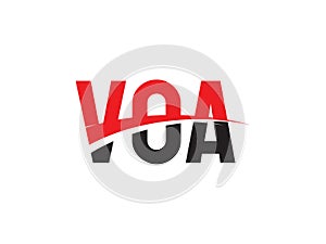 VOA Letter Initial Logo Design Vector Illustration
