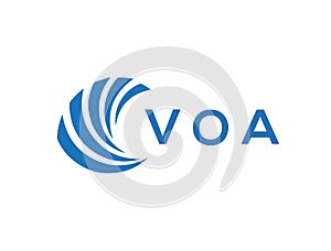 VOA letter logo design on white background. VOA creative circle letter logo concept. VOA letter design photo