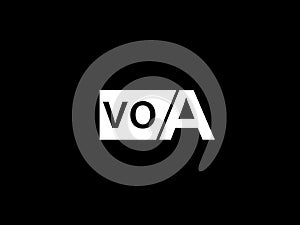 VOA Logo and Graphics design vector art, Icons isolated on black background photo