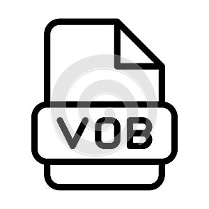Vob File Icon. Type Files Sign outline symbol Design, Icons Format Type Data. Vector Illustration