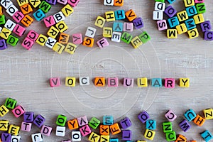 vocabulary, learning language concept from colorful letters photo