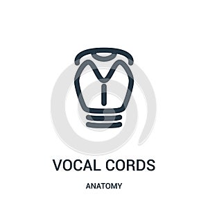 vocal cords icon vector from anatomy collection. Thin line vocal cords outline icon vector illustration. Linear symbol for use on