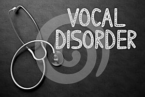Vocal Disorder on Chalkboard. 3D Illustration. photo