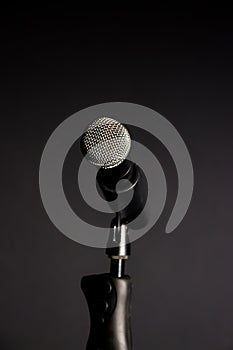 Vocal Microphone Against Dark Background 1