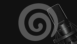 Vocal microphone isolated on black