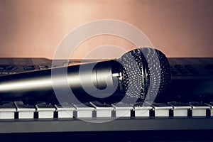 The vocal microphone piano keys