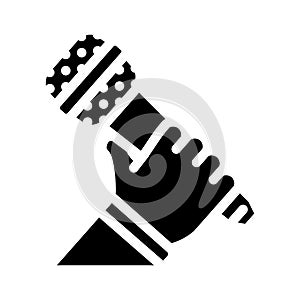 vocal music glyph icon vector illustration