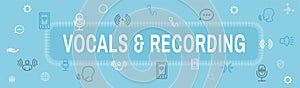 Vocal and Recording Command Icon with Sound Wave Images Web header banner