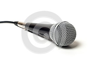 Vocal wired microphone close up