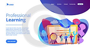 Vocational education concept landing page.