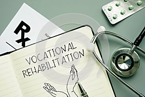 Vocational rehabilitation is shown using the text