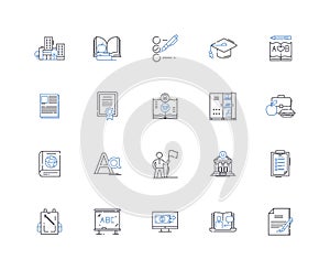 Vocational school line icons collection. Education, Skills, Training, Career, Trade, Workforce, Industry vector and