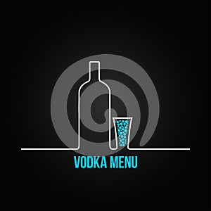 Vodka bottle glass deign menu background photo