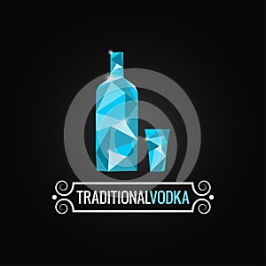 Vodka bottle poly design background