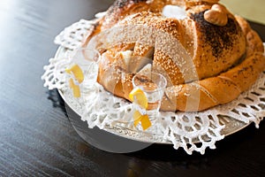 Vodka and bread and salt